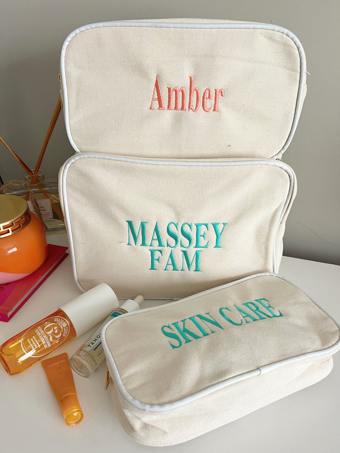 Canvas Makeup Bag Collection - PLAIN NO EMBROIDERY
