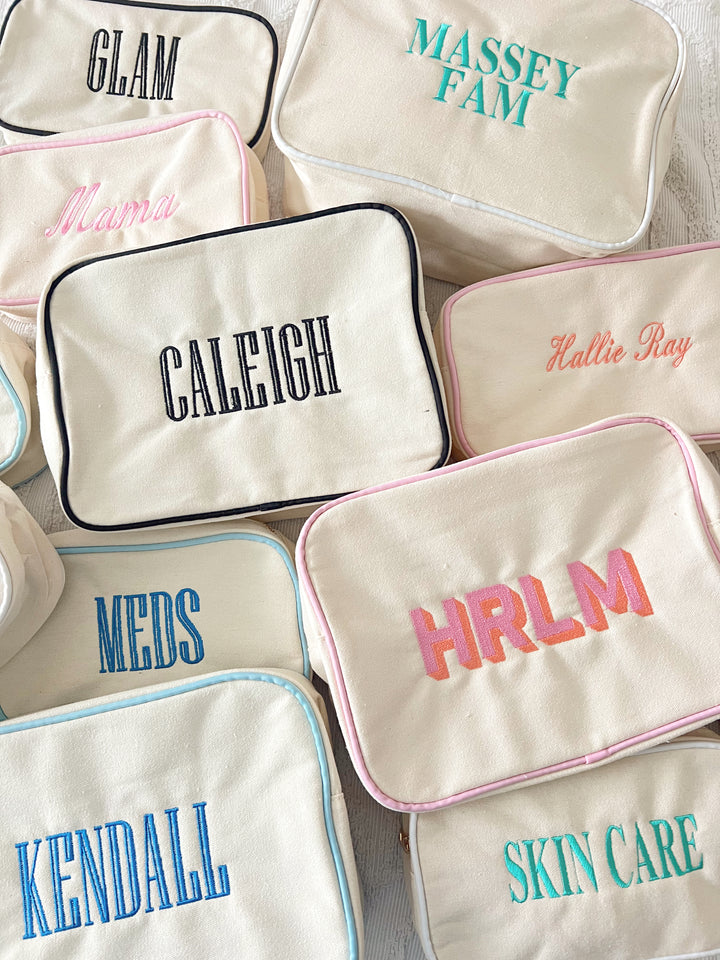 Canvas Makeup Bag Collection - PLAIN NO EMBROIDERY