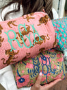 Quilted Block-Print Makeup Bag