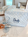 Pink + Blue Toile Clear Coat XL Toiletry Bag