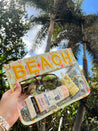 Beach Clear Pouch - Mint Palms