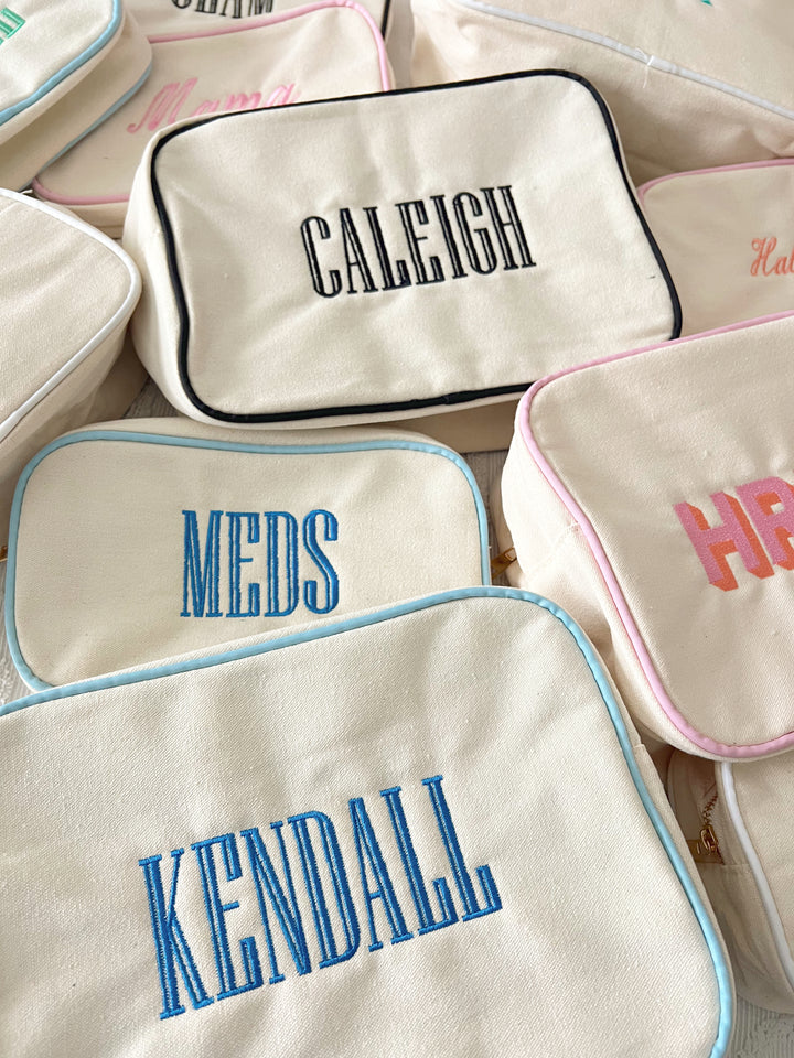 Canvas Makeup Bag Collection - PLAIN NO EMBROIDERY