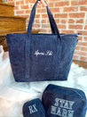 Corduroy Navy Tote