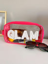 Glam - Clear Hot Pink Large w/ Pearl Patches