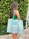 Quilted Block-Print Tote Bag