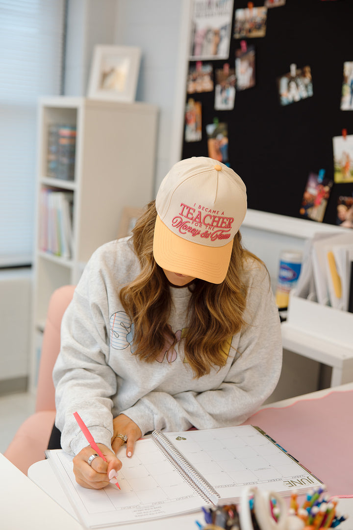 Teacher for Money &amp; Fame - Peach Trucker Hat