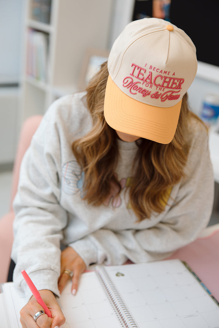 Teacher for Money &amp; Fame - Peach Trucker Hat