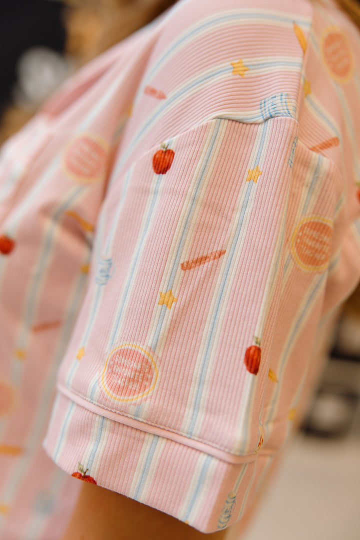 Teacher Ribbed Bamboo Short Sleeve + Pants Pajama Set